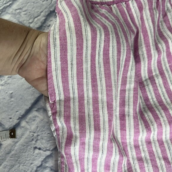 Universal Thread Shorts Women's Large Pink White Stripe Linen-Blend SHORTS - Picture 4 of 13